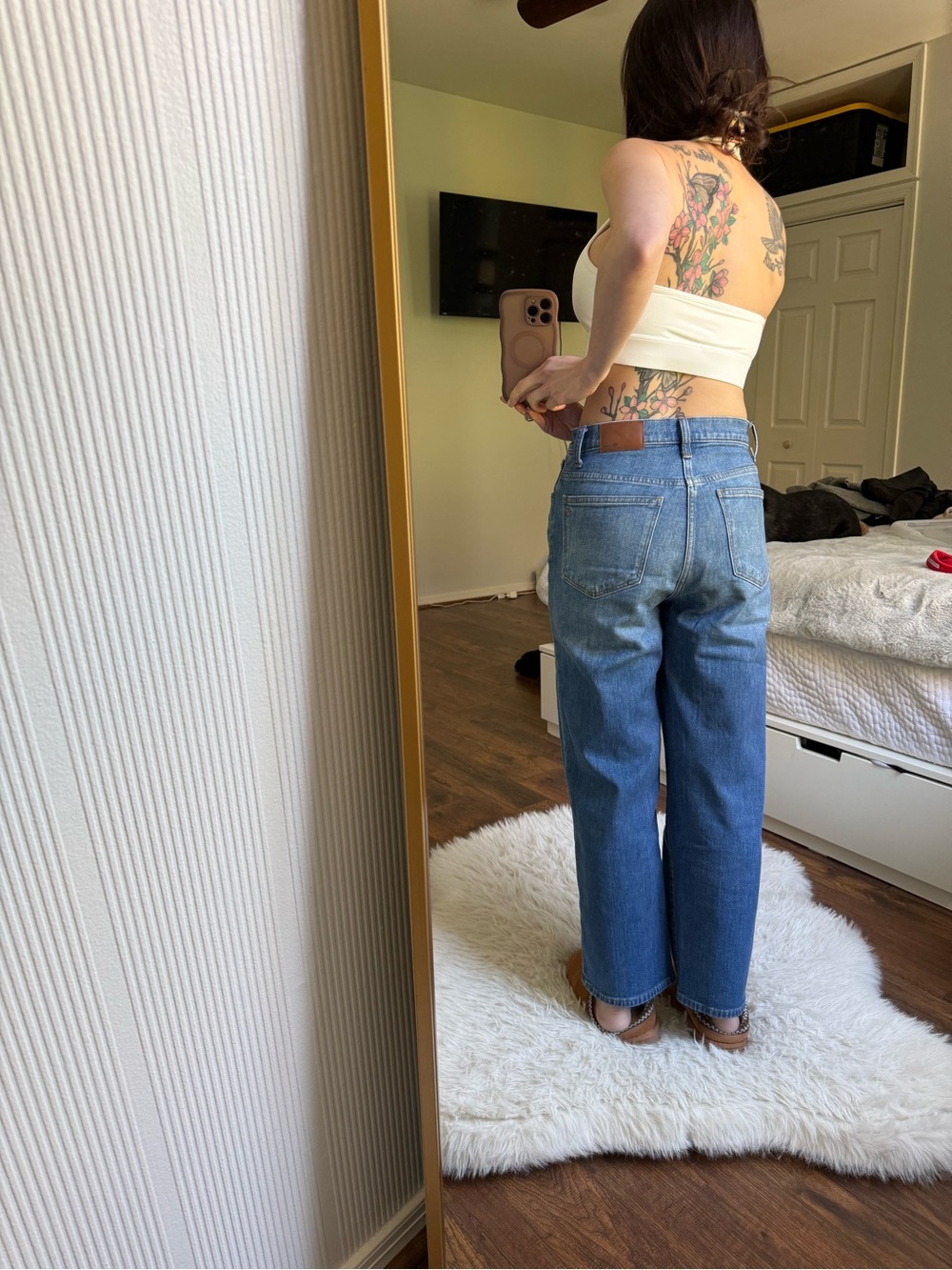 Madewell Medium Blue High-Rise Straight-Leg Jeans - Picture 2 of 3